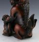 Oriental Vintage Bronze Gilt Handwork Carved Statue - - Foo Dog Other Chinese Antiques photo 5