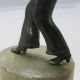 Art Deco Spelter Figure Sailor Lady Lorenzl Style On Alabaster Base Art Deco photo 9