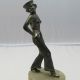 Art Deco Spelter Figure Sailor Lady Lorenzl Style On Alabaster Base Art Deco photo 1