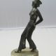 Art Deco Spelter Figure Sailor Lady Lorenzl Style On Alabaster Base Art Deco photo 3