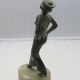 Art Deco Spelter Figure Sailor Lady Lorenzl Style On Alabaster Base Art Deco photo 4