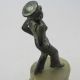 Art Deco Spelter Figure Sailor Lady Lorenzl Style On Alabaster Base Art Deco photo 8