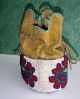 Vintage Ute Indian Beaded Drawstring Purse,  Native American,  Leather,  Floral Native American photo 4