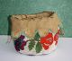 Vintage Ute Indian Beaded Drawstring Purse,  Native American,  Leather,  Floral Native American photo 6