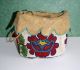 Vintage Ute Indian Beaded Drawstring Purse,  Native American,  Leather,  Floral Native American photo 7