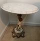 Antique French Marble Top Cherub Iron Base Side Table - Vintage Round Pedestal Post-1950 photo 1