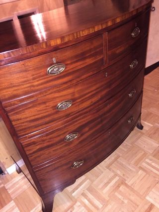 The Best American Bow Front Federal Mahogany Chest Of Drawers Circa 1780 photo
