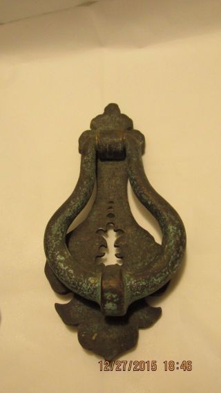 Vintage Brass Plated Ornate Door Knocker 8 
