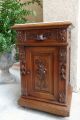 Antique French Carved Oak Nightstand Display Stand Table Renaissance Marble 1800-1899 photo 1