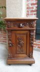 Antique French Carved Oak Nightstand Display Stand Table Renaissance Marble 1800-1899 photo 2