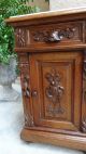Antique French Carved Oak Nightstand Display Stand Table Renaissance Marble 1800-1899 photo 3