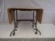 Antique Steampunk Industrial Toledo Typewriter Typing Stand Desk Table Drop Side 1900-1950 photo 9