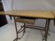 Antique Steampunk Industrial Toledo Typewriter Typing Stand Desk Table Drop Side 1900-1950 photo 7