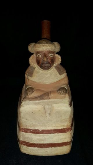 Pre Columbian Vessel Dignitary Moche photo
