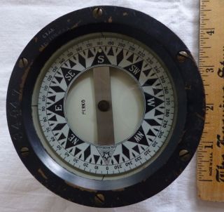 Antique Ship Surveyor Compass Perko Star Boston photo