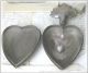 Large Rare Old French Heart Ex Voto Virgin Mary Metal Silver Engraved 1890th Other Antiquities photo 2