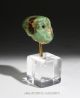 Egyptian Male Head Figure Ptah Pataikos Green Glazed Faience Ancient Amulet Egyptian photo 2