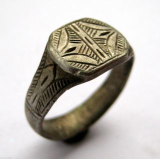 Finest Circa.  1540 - 1600 A.  D British Found Tudor Period Silver Decorative Ring photo