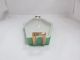 Vintage Japanese Hand Painted Green & White Tray With Double Gold Tone Handles Other Japanese Antiques photo 2