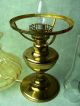 Rare Vintage Brass Table Lamp Oil Lamp Style With Glass Shade 20th Century photo 2