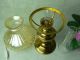 Rare Vintage Brass Table Lamp Oil Lamp Style With Glass Shade 20th Century photo 3