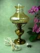 Rare Vintage Brass Table Lamp Oil Lamp Style With Glass Shade 20th Century photo 5