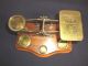 Antique Brass/wood Postal Scale For Letters W/weights,  Late 1800 ' S,  Early 1900 ' S Scales photo 1