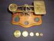Antique Brass/wood Postal Scale For Letters W/weights,  Late 1800 ' S,  Early 1900 ' S Scales photo 2