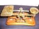 Antique Brass/wood Postal Scale For Letters W/weights,  Late 1800 ' S,  Early 1900 ' S Scales photo 7