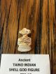 Dug Ancient Taino Indian Clay Idol Head & Shell Figure Pendant 700 Ad The Americas photo 1
