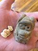 Dug Ancient Taino Indian Clay Idol Head & Shell Figure Pendant 700 Ad The Americas photo 5