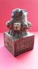 Antique Chinese Bronze Multi Headed Bear Seal 4 Text Panels And Base Seal C1900 Chinese photo 6