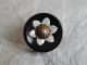 Antique Vintage Button Plastic Metal Flower Pin Shank 653a Buttons photo 1