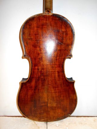 Interesting Early 1800s Old Vintage Antique 2 Pc Back Full Size Violin - Nr photo