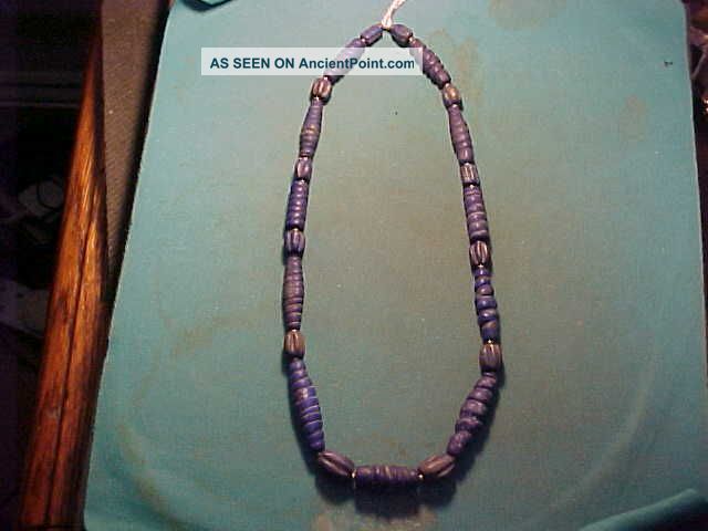 String Of Roman Lapis Lazuli Beads.  Circa 100 - 400 Ad Near Eastern photo