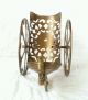 Vintage Antique Brass Wine Caddy And Nautical Ships Footed Trivet Trivets photo 6