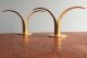 2 Vtg Mcm Swedish Brass Candlestick Scandinavian Danish Modern Ystad Aubock Era Mid-Century Modernism photo 1