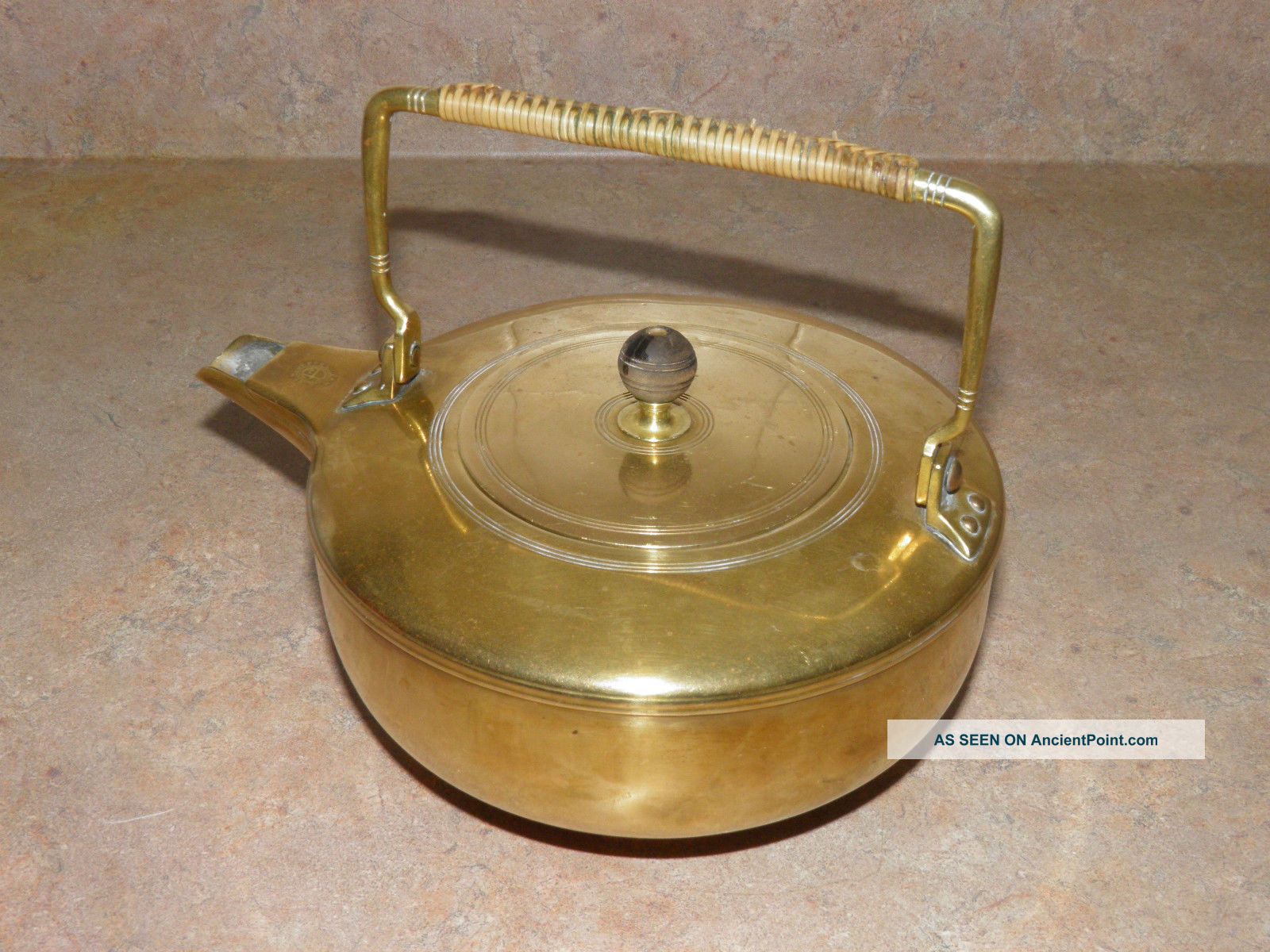 Jan Eisenloeffel Amsterdam 1903 Antique Hand Made Brass Teapot, Art Nouveau photo