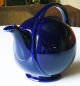 Vintage Hall Art Deco Streamlined Airflow Teapot In Cobalt Blue Glaze Xlnt Nr Art Deco photo 2