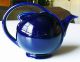 Vintage Hall Art Deco Streamlined Airflow Teapot In Cobalt Blue Glaze Xlnt Nr Art Deco photo 3