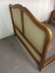Vintage French Carved Wooden Pink Upholstered Double Bed In 1900-1950 photo 9