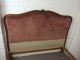 Vintage French Carved Wooden Pink Upholstered Double Bed In 1900-1950 photo 1
