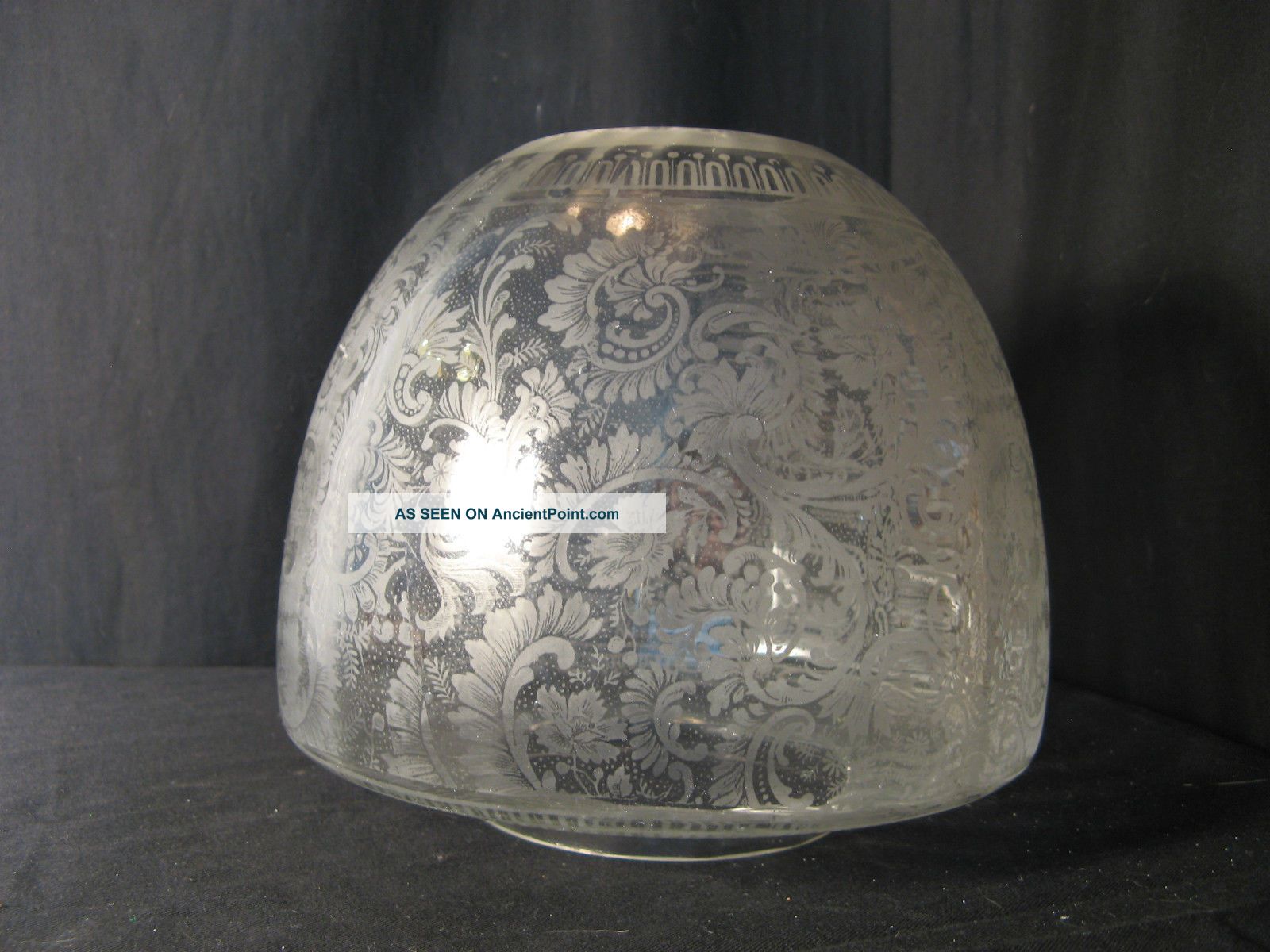 Victorian 4ins Fit Etched Oil Lamp Beehive Shade Lamps photo