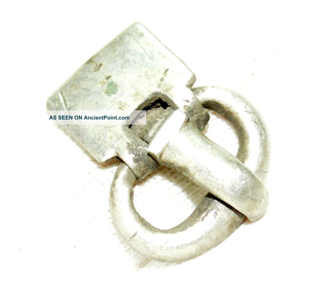 Rare Authentic Ancient Roman Silver Belt Buckle - Very Well Preserved - A93 Roman photo