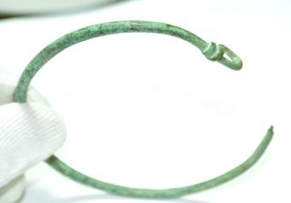 Authentic Ancient Celtic Bronze Twisted Bracelet - Lovely Patina - A82 photo
