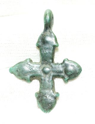 Authentic Viking Bronze Cross - C 11th C Ad - Wearable Religious Artifact - A86 photo