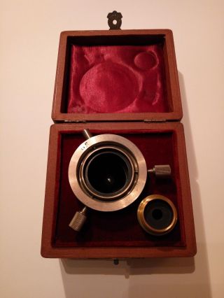 Antique Old German Ernst Leitz Wetzlar Microscope Optic Lens W/ Box photo