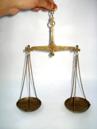 19c Old Time Merchant Balance Scales Weighting Vintage Tool Hand Held.  G15 - 31 photo