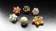 6 Ancient Phoenician Fused Glass Beads - Disk Sphere And Cube Shaped 500 - 300 Bc Roman photo 1