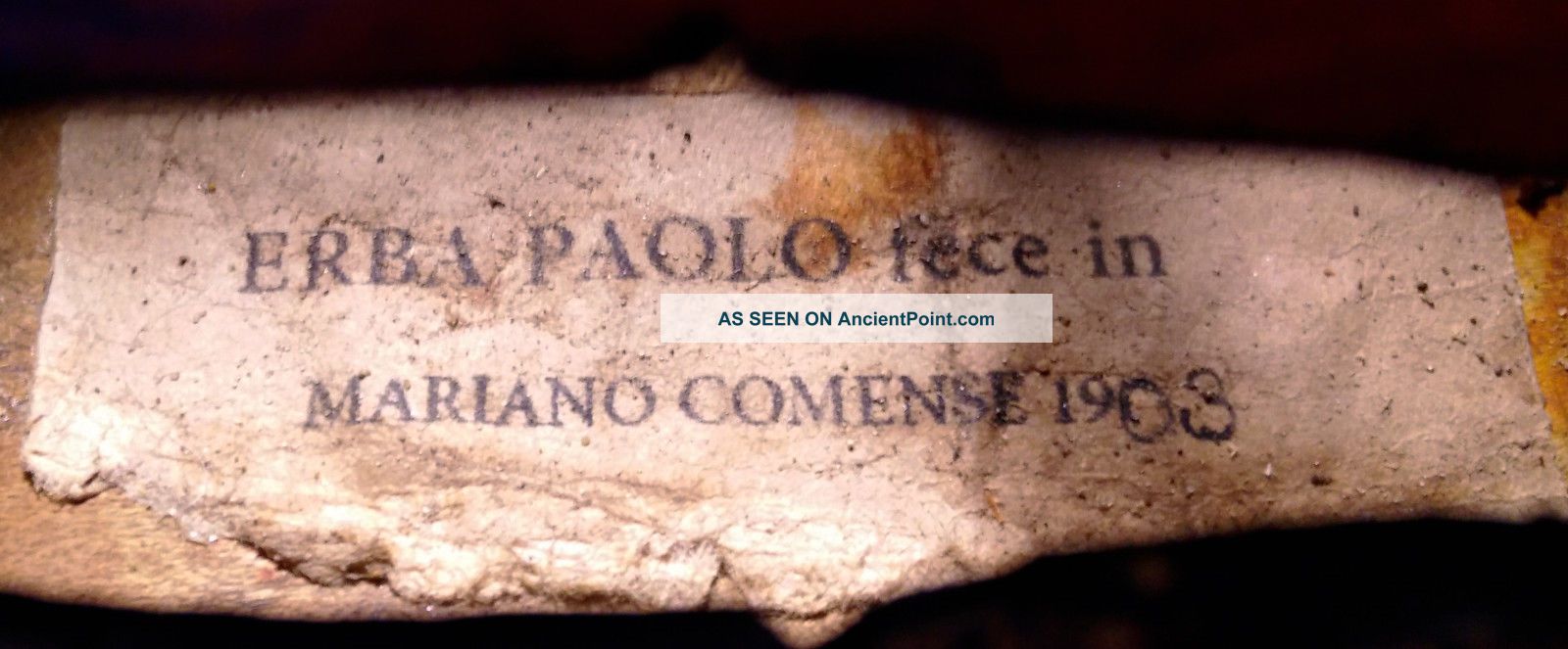 Rare Erba Paolo Labeled Antique 4/4 Old Master Violin String photo
